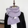 Cachecol de Malha Mescla de Lã Cor Sólida Estilo Coreano Atmosférico para Mulheres Novo Outono e Inverno Cachecol Quente para Homens Atacado
