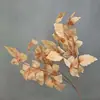 Cor Caramelo Marrom Folhas de Plantas Verdes Decoração de Fundo para Salão de Casamento Folha de Louro Grande Folha de Amy Flor de Fruta Artificial Rosa
