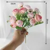 Flor Artificial 15 flores Concubina Imperial capullo de té pequeño flor falsa boda ramo a juego para boda decoración de escritorio para el hogar accesorios para fotografía