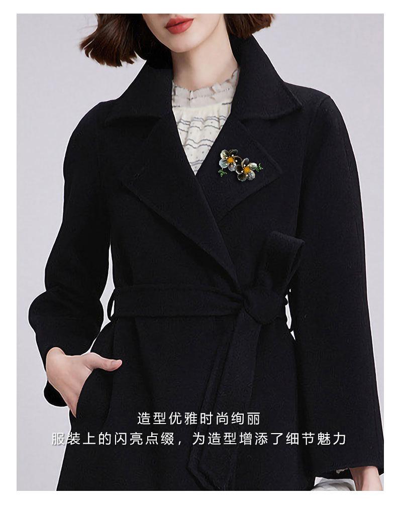 时尚优雅天然贝壳花朵胸针小众高级感奢华胸花新款并蒂