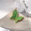 Aço Inoxidável Borboleta Gotejamento de Óleo Banhado a Ouro Diamante Pingente DIY Acessórios de Joia Pulseira Colar Brincos Acessórios Pingente
