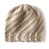 Chapéu Unissex de Cashmere Macio e Fofo para Outono e Inverno 2025, com Bloqueio de Cores, Tricô Grosso Arco-Íris com Proteção para Orelhas, Chapéu de Tricô Moderno