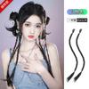 Selección Premium Peluca de Trenzas de Boxeadora Y2K Chica Caliente Trenzas de Doble Cola de Caballo Trenzas Retorcidas Naturales Realistas Peluca Pieza de Cabello