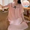 2026 Verano Nuevo Estilo Algodón Nube Bordado Tejido Manga Corta Camisón para Mujer con Copas Estilo Princesa Ropa de Casa Vestido Largo