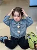 Ropa infantil Vimood, chaqueta vaquera para niñas, estilo retro casual de otoño, chaqueta cárdigan para niños, top, ropa para bebé de grado A