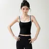 Top Esportivo Color Block Falso Duas Peças Costas Bonitas para Mulheres Com Bojo Integrado Fixo Anti-Exposição Corrida Fitness Yoga