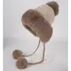 Gorro de punto para mujer, de otoño e invierno, con tres bolas de pelo, bonito, forro polar grueso, resistente al frío, para nieve, montaña, cálido, de color sólido.