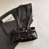 Bolso tote grande de estilo ins nicho coreano 2026 para mujer, con hebilla de cinturón y remaches, bolso de motociclista