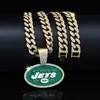 Moda Nova Transfronteiriça Personalidade Jato JETS Time de Rugby Colar Masculino Hip Hop Corrente Cubana Atacado