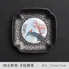 Posavasos Premium Pintados a Mano, Portavasos Florales Retro de Aleación de Aluminio, Posavasos Aislantes de Calor para Juego de Té Casero, Accesorios Creativos para Ceremonia de Té Kung Fu
