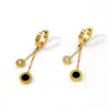 Pendientes de Mariposa Chapados en Oro de 18 Quilates para Mujer, Aros Versátiles, Pendientes Colgantes, Clips para Orejas de Acero de Titanio que No se Desvanecen, Pendientes de Acero de Titanio