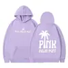 Sudadera con Capucha Patrón de Palma Otoño e Invierno Casual Lana Holgada Moda Sudadera con Capucha para Mujeres y Hombres