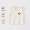 Chaleco para bebé recién nacido Clase A, sin huesos, de algodón puro, suave, cómodo y fácil de usar, para primavera y otoño, con media espalda para niños y niñas.