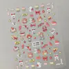 Pegatinas de Arte para Uñas de Animales Lindos 5D Estampado Estéreo Patrón Dopamina Pegatina para Uñas DIY Joyería Estilo Ca