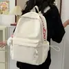 Mochila de Bloques de Color de Gran Capacidad, Diseño Simple de Letras, Adecuada para el Viaje Diario y el Uso en el Campus, Bolso Versátil Estilo Ins para Mujer