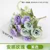 Flor Falsa Ramo Artificial Flor Individual de Plástico Margarita Rosa Seda Flor Seca Arreglo Floral para Cama de Flores Valla Ramo Pequeño Decoración Pastoral