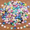 2 Multi-cor DIY Time Gem Acessórios Gradiente Cor Peixe Escala Resina Patch Round Love Flat Patch