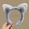 Tiara de Gato Fofo Acessórios de Cabelo de Orelha de Gato de Pelúcia Faixa para Lavar o Rosto Mostrar o Rosto Redução de Idade Pequena Grampos de Cabelo para Gatinho Preto Outono e Inverno
