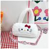 Bolso bandolera de peluche de dibujos animados para niñas, bonito bolso de mano con forma de oso de fresa, mochila de estilo occidental, bolso de hombro popular entre niños.