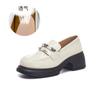 Mocasines de Piel Genuina para Mujer 2026 Primavera Nuevo Estilo Zapatos Individuales para Mujer Zapatos de Tacón Grueso para Mujer Zapatos de Piel Negra Zapatos de Estilo Británico para Mujer