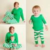 Roupas de Natal Europeias e Americanas da Amazon Transfronteiriças Conjunto de Pijamas para Casa Pai e Filho Pijama de Natal Listrado Vermelho e Branco A001A