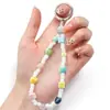 Novo atacado cor esmaltada cor banhada cerâmica quadrado conta pulseira chaveiro conta DIY acessórios de joias artesanais