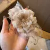 Presilha Banana Flor de Renda Estilo Francês Presilha Vertical Acessório para Rabo de Cavalo Elegante Presilha de Cabelo para Nuca Estilo Delicado Presilha de Garra Acessório de Cabelo para Mulheres