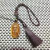 Pedra Variável de Madeira de Cristal Natural Guanyin Head Pingente Colar de Pedra de Olho de Tigre Masculino e Feminino Pingente de Madeira Pedra Variável Atacado Buda Cabeça de Buda