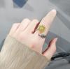 Anillo de Girasol Giratorio Explosivo Shake Tone para Mujer Anillo de Girasol Completo de Circonita Microincrustado Anillo de Descompresión para la Ansiedad para Mujeres