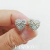 Pendientes de botón con forma de corazón de melocotón, bonitos y dulces, de estilo coreano transfronterizo, elegantes, de alta calidad, ligeros, de lujo, que combinan con todo, con diamantes brillantes.
