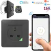 Enchufe de pared inteligente WiFi de 16A para el hogar, 2 orificios, estilo alemán 86, con temporizador, graffiti, enchufe inteligente inalámbrico estándar europeo TUYA