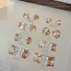 Zircón Brillante de Champagne Montón Diamante Joyería para Uñas Artísticas Azúcar Rocoso Maillard Huevo de Paloma Cuadrado Redondo Bola de Diamante Joyería para Uñas Artísticas