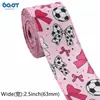 Cinta de moño rosa con borde de alambre, estampado a cuadros, estampado de fútbol, adecuada para moños DIY para empaque de cajas de regalo