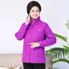 Jaqueta de Lã para Primavera, Outono e Inverno para Mulheres, Gola Alta, Cardigã com Zíper, Moletom, Blusa de Lã, Roupa para Mulheres de Meia-Idade e Idosas, Roupa de Mãe