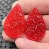 Pingente de jade pingente de gota de água de sangue vermelho pedra de quartzo jade Ruyi pingente de gota de água pingente oco pingente pingente brincos pingente