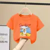 Camiseta de Niña Verano 2026 Nuevo Estilo Infantil Elegante Algodón Puro Manga Corta Verano Niña Cuello Redondo Casual Manga Media Top