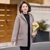 Moda 2026 Abrigo con Capucha Elegante para Madres en Otoño e Invierno, Tops Elegantes de Tallas Grandes para Mujeres de Mediana Edad y Mayores, Ropa de Abuela