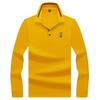 TUCANO/Pica-pau Camiseta Masculina Outono Nova Moda Abelha Bordada Manga Longa Camisa Polo Casual de Negócios Masculina