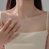Collar Candado de la Paz de Piedra Lunar de Plata S925 para Mujer Diseño Nicho de Lujo Ligero Cadena Clavicular Estilo Nuevo Chino Y00769