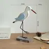 Adorno de gaviota de madera estilo mediterráneo con patas de hierro para sala de estar, estudio, decoración del hogar, manualidades y habitación temática