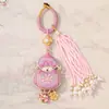 Dinastía Song Brocado Calabaza Cuentas Borla Hebilla de Anillo Colgante Hecho a Mano DIY Estética China Llavero Qipao Decoración de Bolso