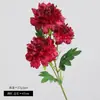 Cravos Artificiais de 3 Cabeças em Haste Única Presente para o Dia dos Professores Dia das Mães Decoração de Mesa para Casa Flor Falsa Flor Artificial