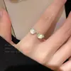 Anel de Anel de Zircônia de Luxo Leve Estilo Coreano Ins Anel de Dedo Indicador Novo de Liga para Mulheres Anel de Alto Padrão Estilo Chanel para Mulheres