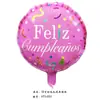 Globo de película de aluminio redondo español de 18 pulgadas decoración de color para fiesta de cumpleaños globo de papel de aluminio multipatrón fabricantes en stock