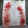 Accesorios de boda arco de cuerno rosa guía de camino terminado decoración floral de escenario marco de fondo flor de simulación adornos de paisajismo