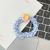Scrunchie de Tecido Amarelo Ursinho Fofo Prendedor de Cabelo Estilo Coreano Acessório de Cabelo Coque Doce Corda de Cabelo