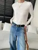 Sikan Otoño Nuevo Mezcla de Modal Algodón Suave y Amigable con la Piel Camiseta de Cuello Redondo Camisa Básica SN9193