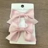 Venda Quente Comércio Exterior Multicor Grampo de Cabelo Fofo Crianças Laço Pequeno Laço Grampo de Cabelo para Bebê Cor Pura Estilo Simples Feminino