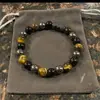 Pulseira Nova Amazon com Contas de Pedra Tripla Doze Constelações Olho de Tigre Hematita Obsidiana Pulseira Atacado Comércio Exterior