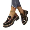 2026 Nuevos Mocasines de Primavera y Otoño para Mujer, Talla Grande, Zapatos de Cuero Mate Estilo Británico, Tacón Grueso, Suela Gruesa, Mocasines Retro para Exportación